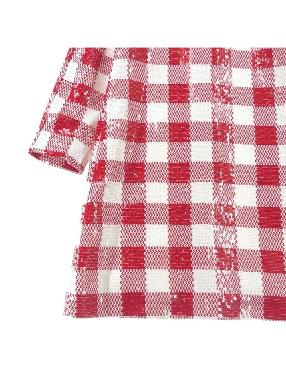 Gucci Vault la Veste Custom Sequin Check Dress S White Red - Picture 3 of 8
